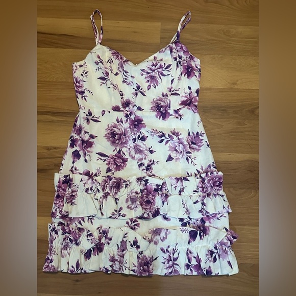 DO+BE Purple and White Floral Dress - Picture 4 of 4